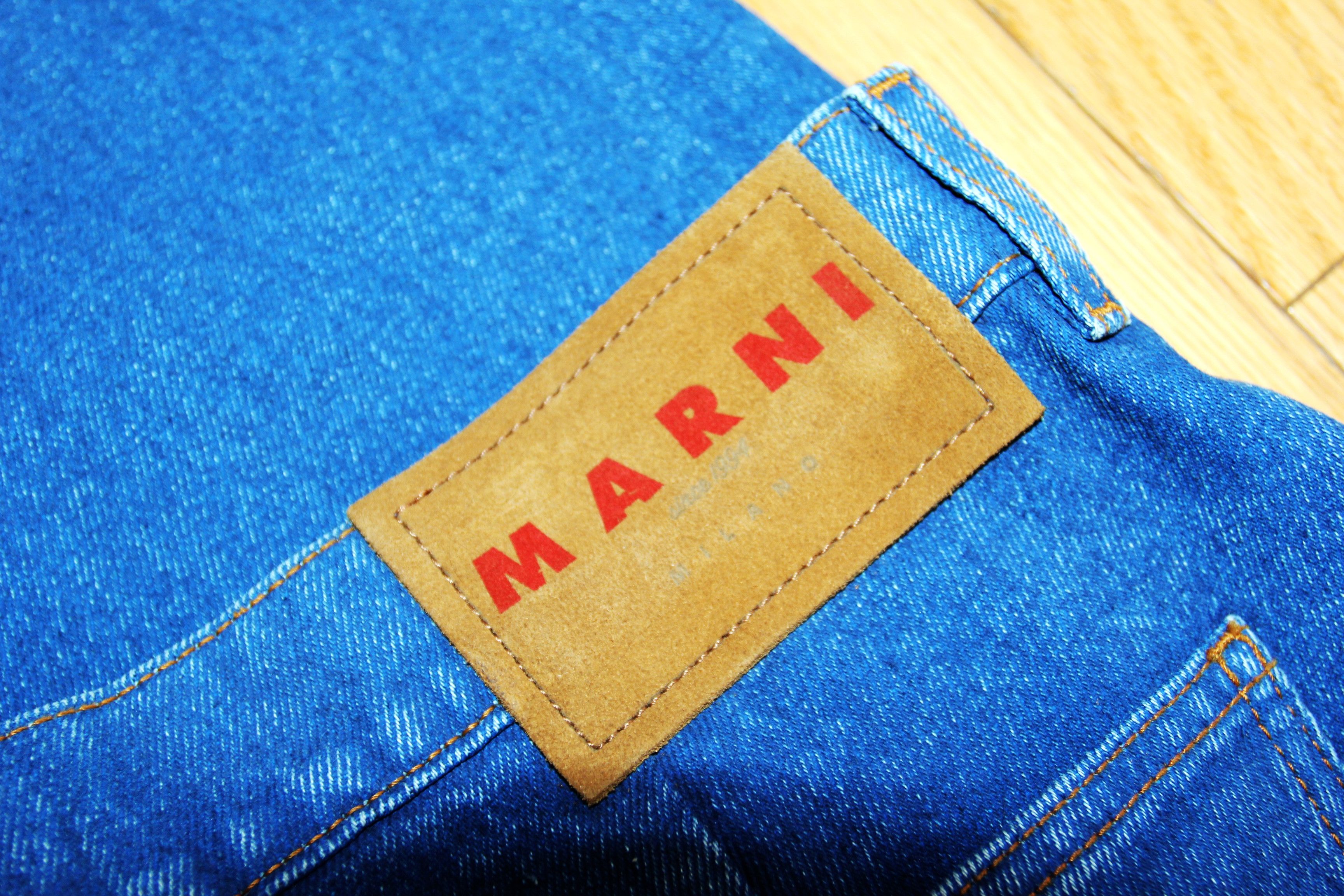 BNWT AW24 MARNI BLEACHED COATED WIDE LEG DENIM JEANS 48