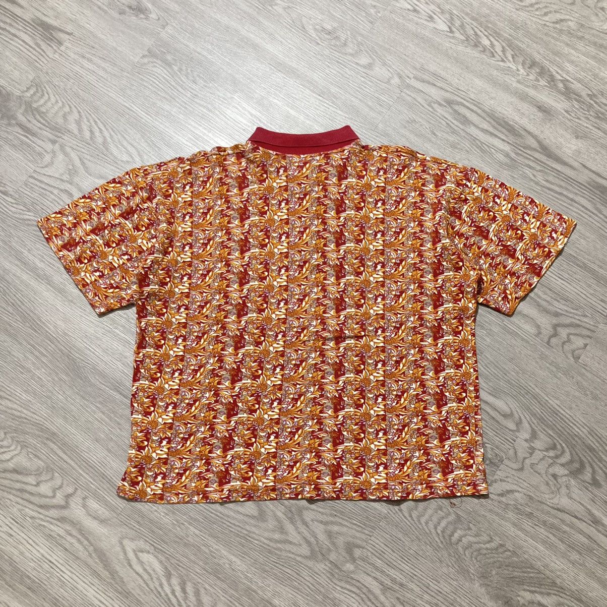 Trussardi 🇮🇹 1990s Vintage Trussardi Flower Motif Polo Tshirt Luxury Size US XL / EU 56 / 4 - 9 Thumbnail