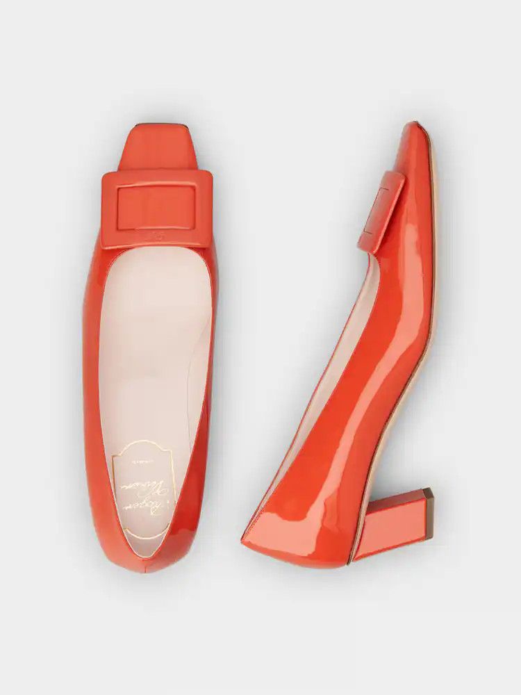 Roger Vivier o1s22i1n0824 Patent Leather Belle 45 Pumps in Red Size US 8 / IT 38 - 4 Thumbnail