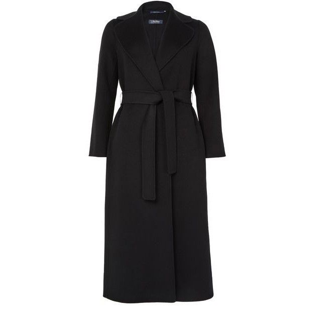 Max Mara MAX MARA Poldo Belted Black Wool Long Coat New & Authentic ( Size XS / US 0-2 / IT 36-38 - 1 Thumbnail