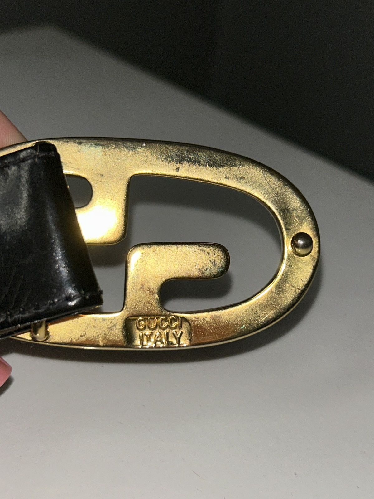 Gucci Gucci Patent Leather Belt w/ Gold & Silver GG Buckle size 26 Size ONE SIZE - 4 Thumbnail