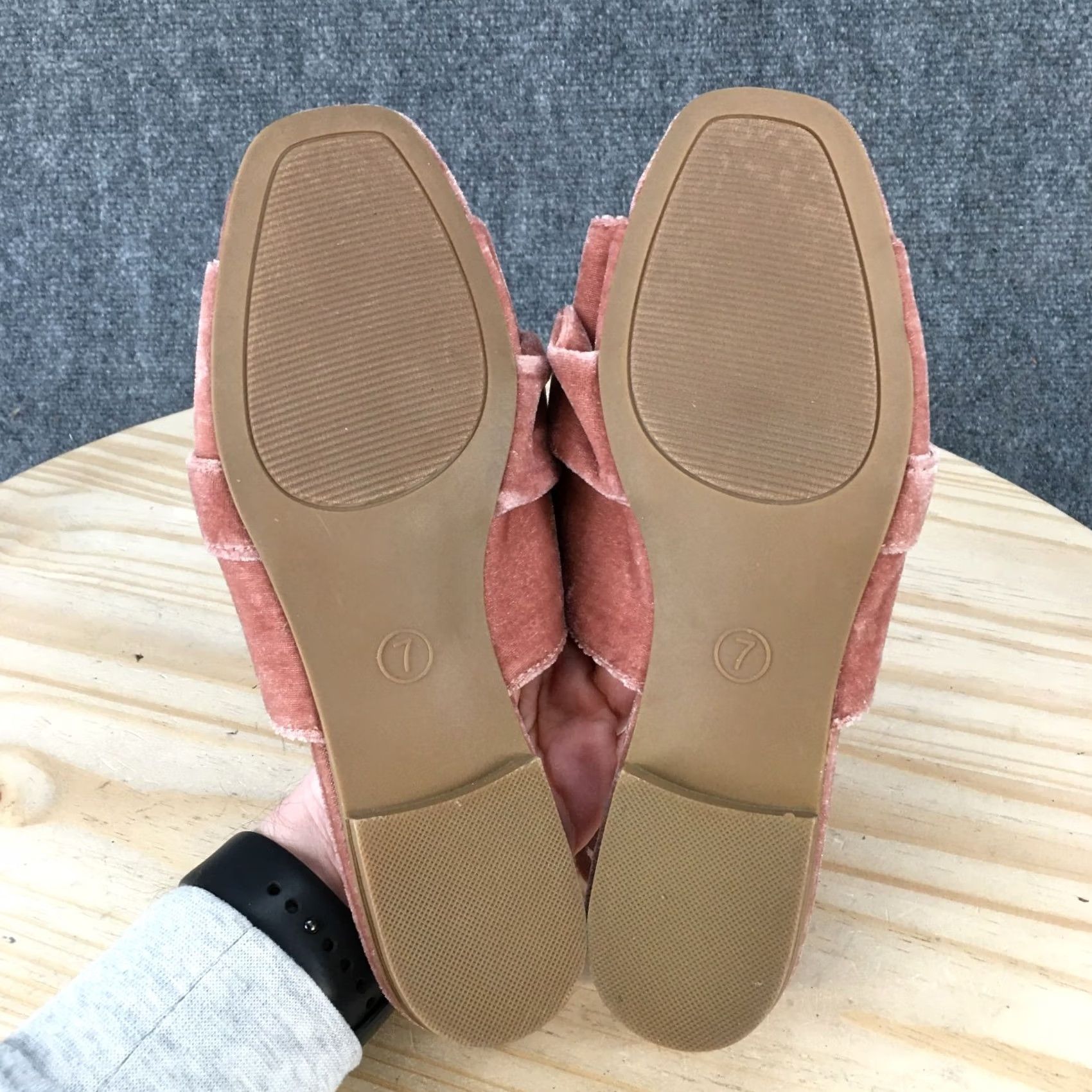 Vintage A New Day Sandals Womens 7 Pink Dina Velvet Slide Flats Rhinestone Casual Open Size US 7 / IT 37 - 7 Thumbnail