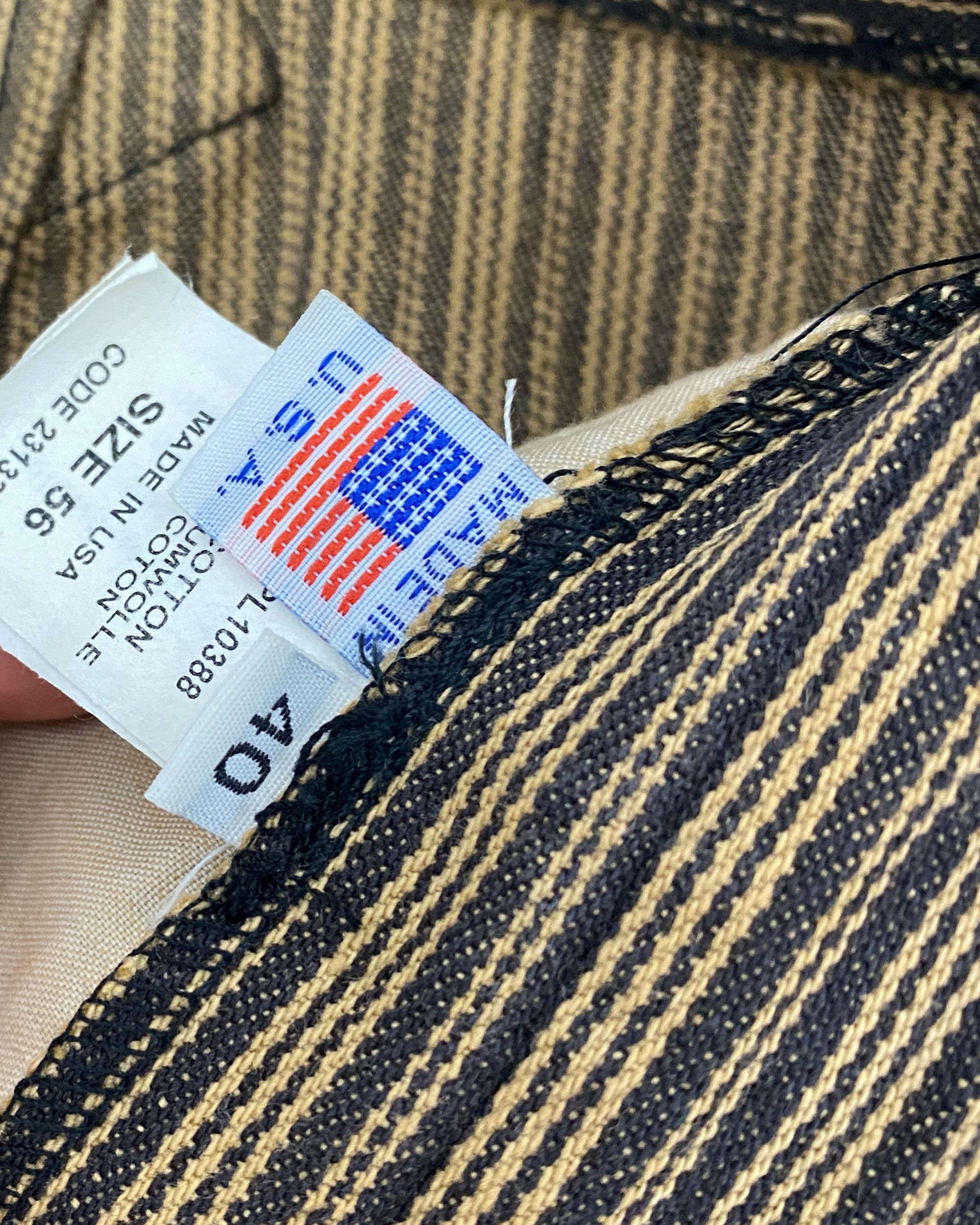 Vintage WAH Maker 1990s Made in USA Striped Buckleback Pants Size US 40 / EU 56 - 9 Thumbnail