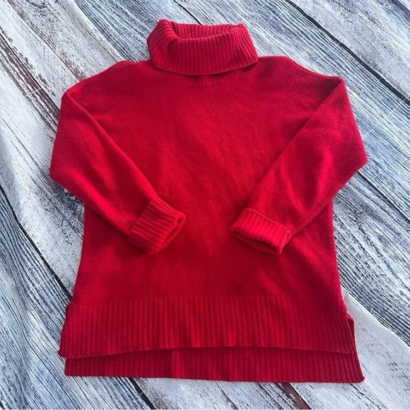 Other Bartolini Wool Cashmere Blend RedTurtleneck Sweater Size S / US 4 / IT 40 - 2 Thumbnail