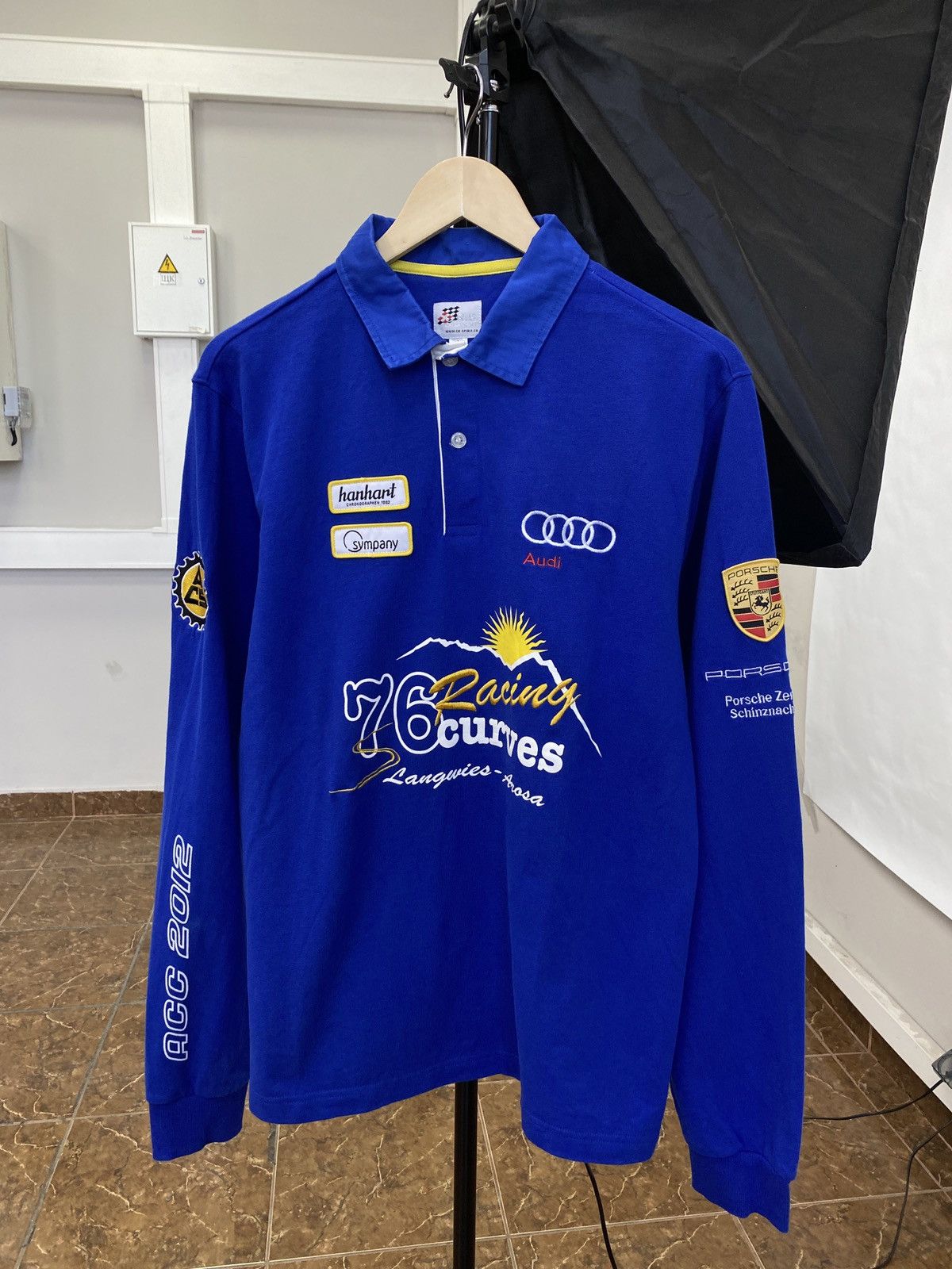 Audi Porsche Audi Racing 76 Curves Arusa Classic Car Long Sleeve Size US L / EU 52-54 / 3 - 1 Thumbnail