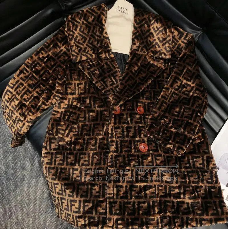 Fendi Fendi Brown Faux Fur Double F Coat . Size M / US 6-8 / IT 42-44 - 1 Thumbnail