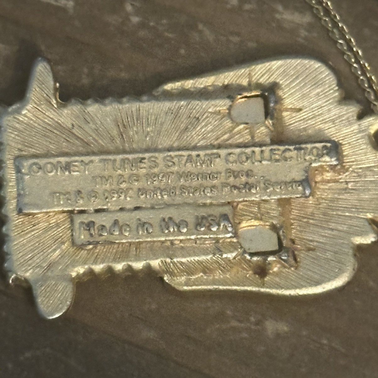 Vintage Vintage Tasmanian Devil Bugs Bunny stamp pendant necklace Size ONE SIZE - 5 Thumbnail