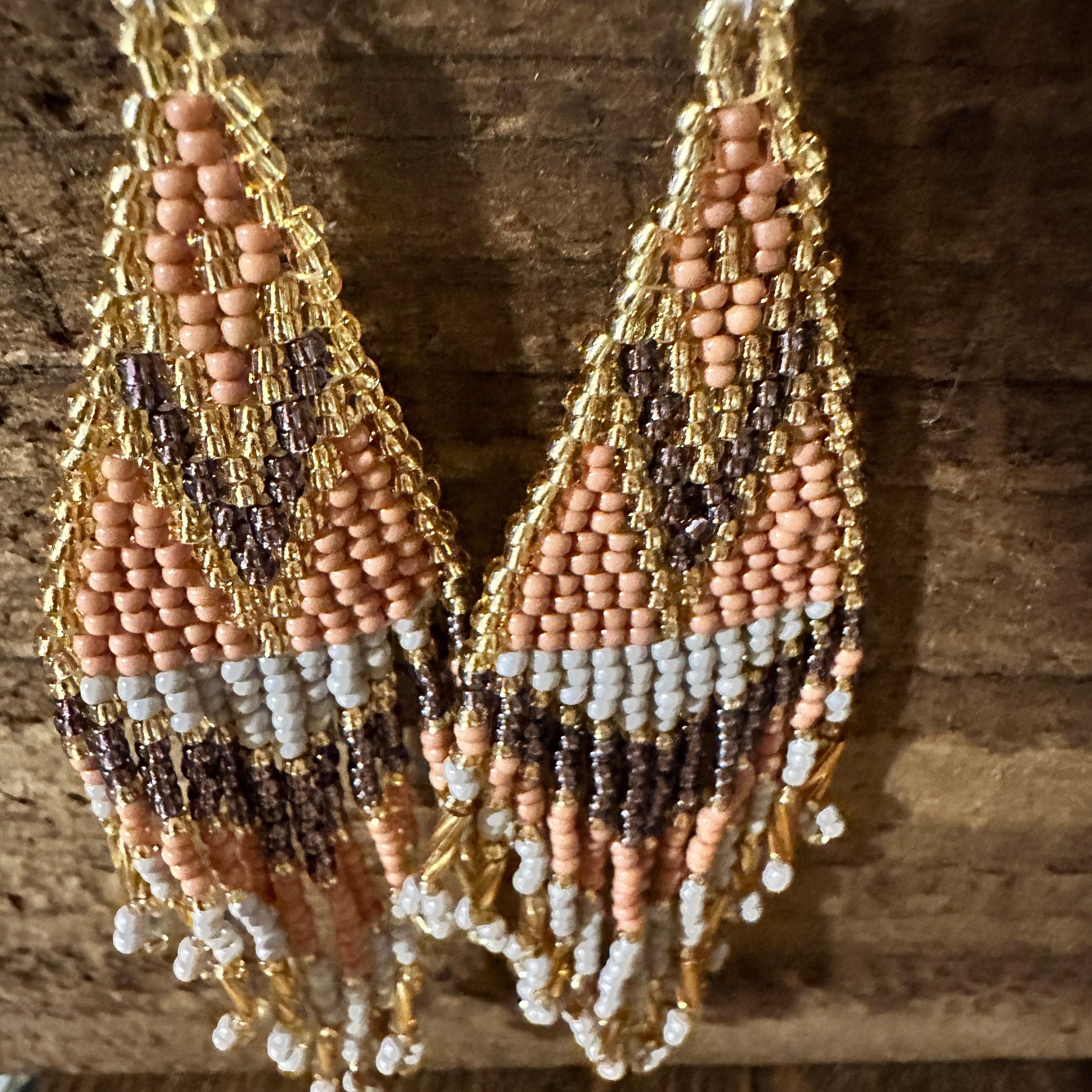Other Handcrafted Bohemian Navajo Seed Bead Dangle Earrings with P Size ONE SIZE - 3 Thumbnail