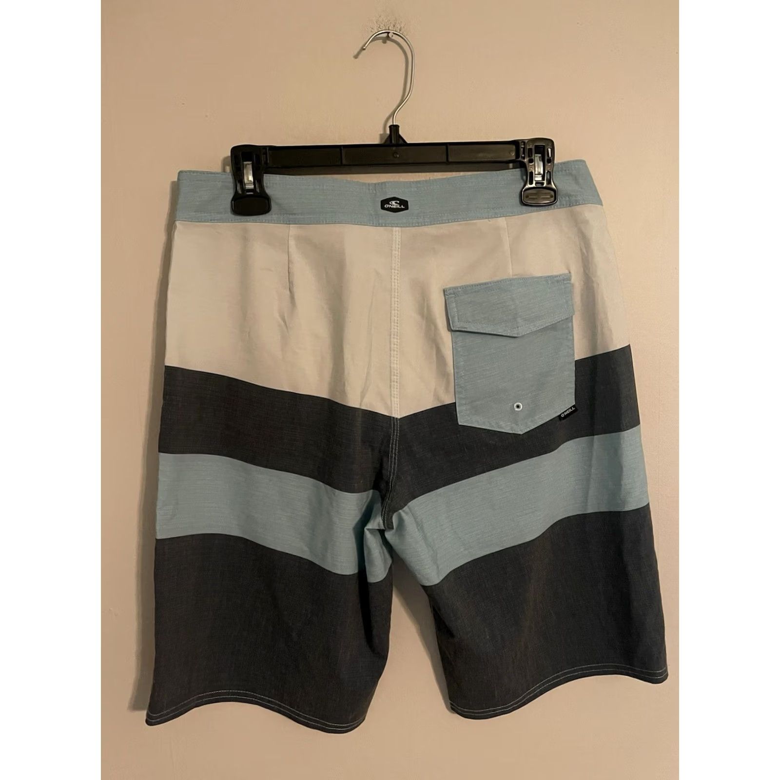 O'Neill O'Neill Board Shorts Swim Trunks Striped - Men's 30 Blue Gray Multicolor 10" Inseam Swimsuit Bottom Surfing Gear Mens Size US 30 / EU 46 - 4 Thumbnail