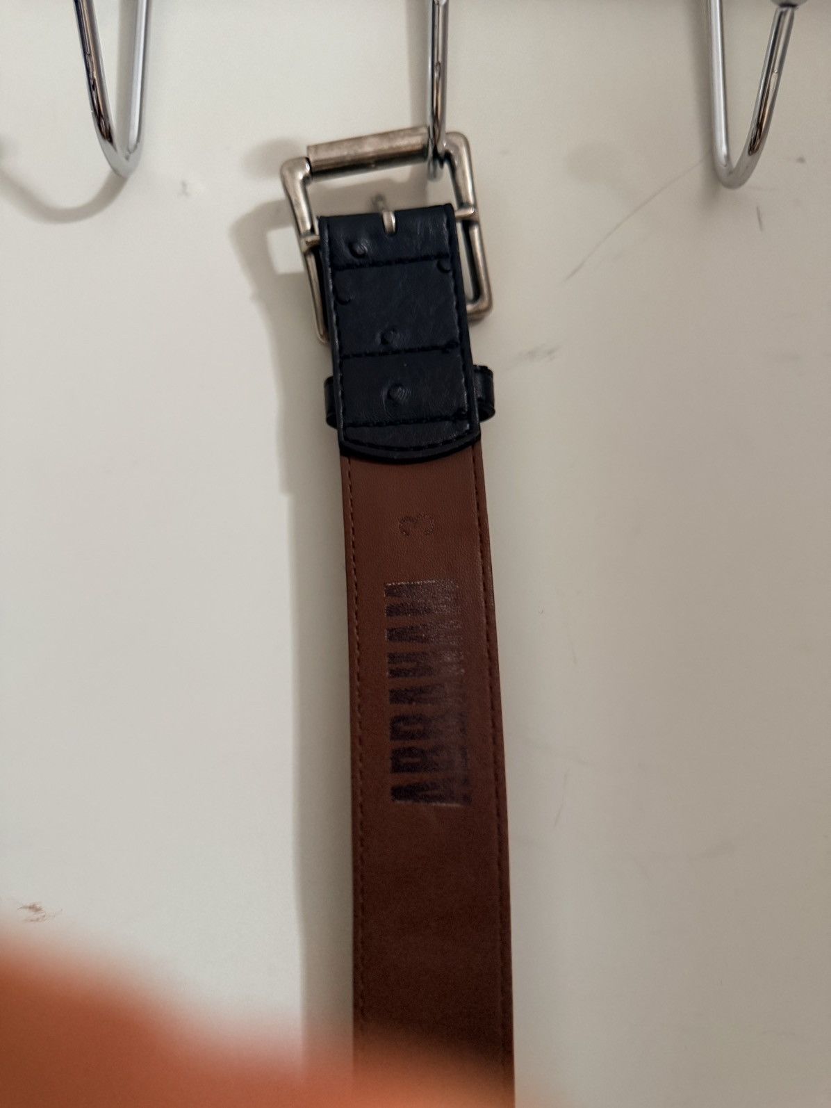 Other Abraham ostrich belt rare Size 32 - 3 Thumbnail
