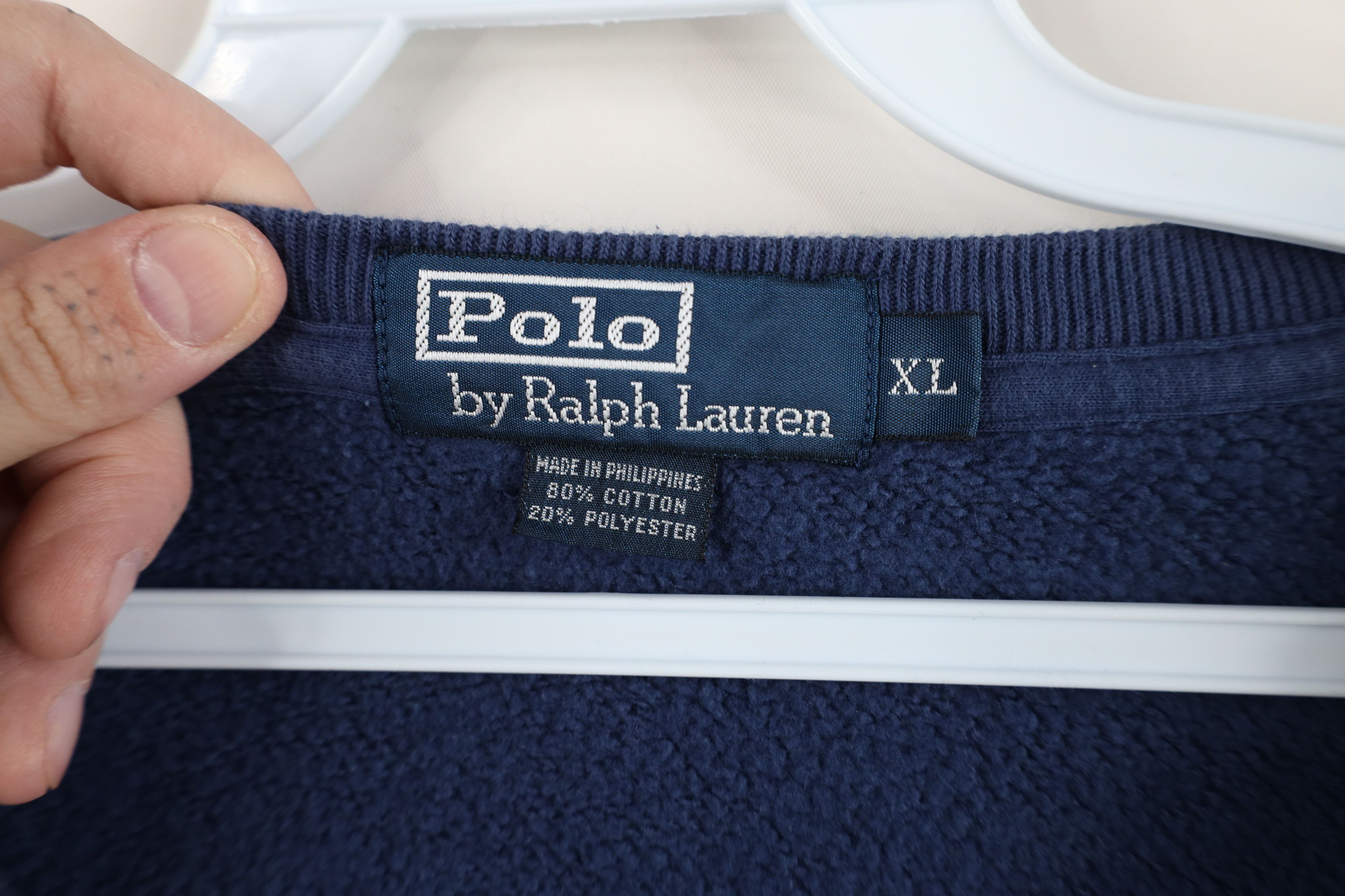 Polo Ralph Lauren Vintage 90s Ralph Lauren Pony Logo Crewneck Sweatshirt Blue Size US XL / EU 56 / 4 - 7 Thumbnail