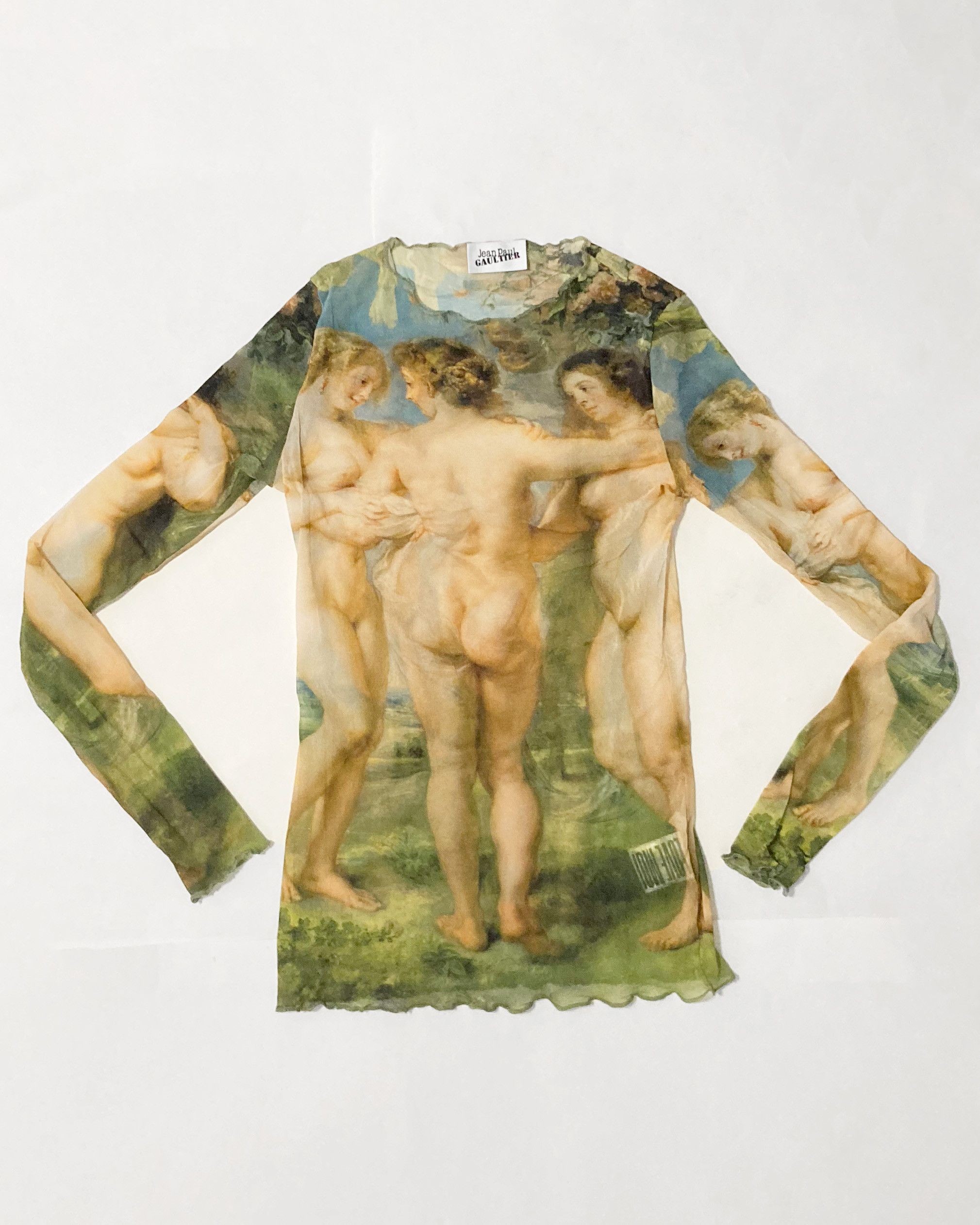 image of Jean Paul Gaultier Mesh Top in Green, Men's (Size Large)