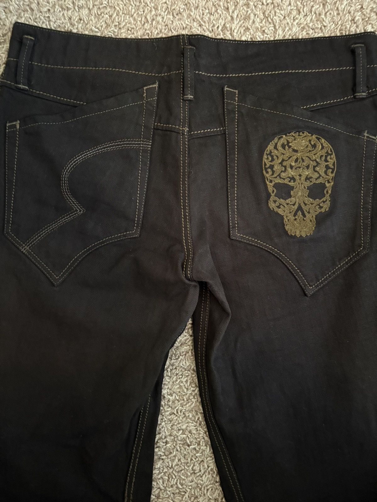 Hysteric Glamour × Le Grande Bleu (L.G.B.) × Obelisk OBELISK black skull jeans Size US 31 - 2 Thumbnail