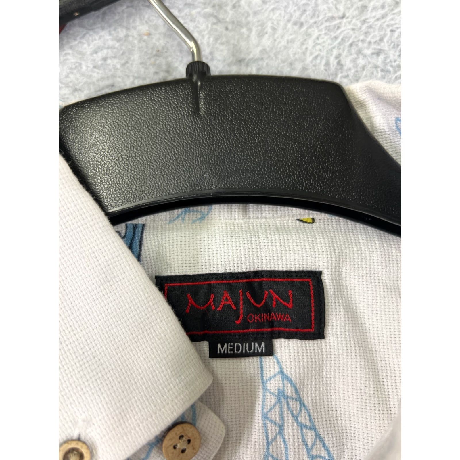 Vintage Majun Shirt Mens Medium White Blue Tropical Fish Sea Turtle Button Up Japan Size US M / EU 48-50 / 2 - 3 Thumbnail