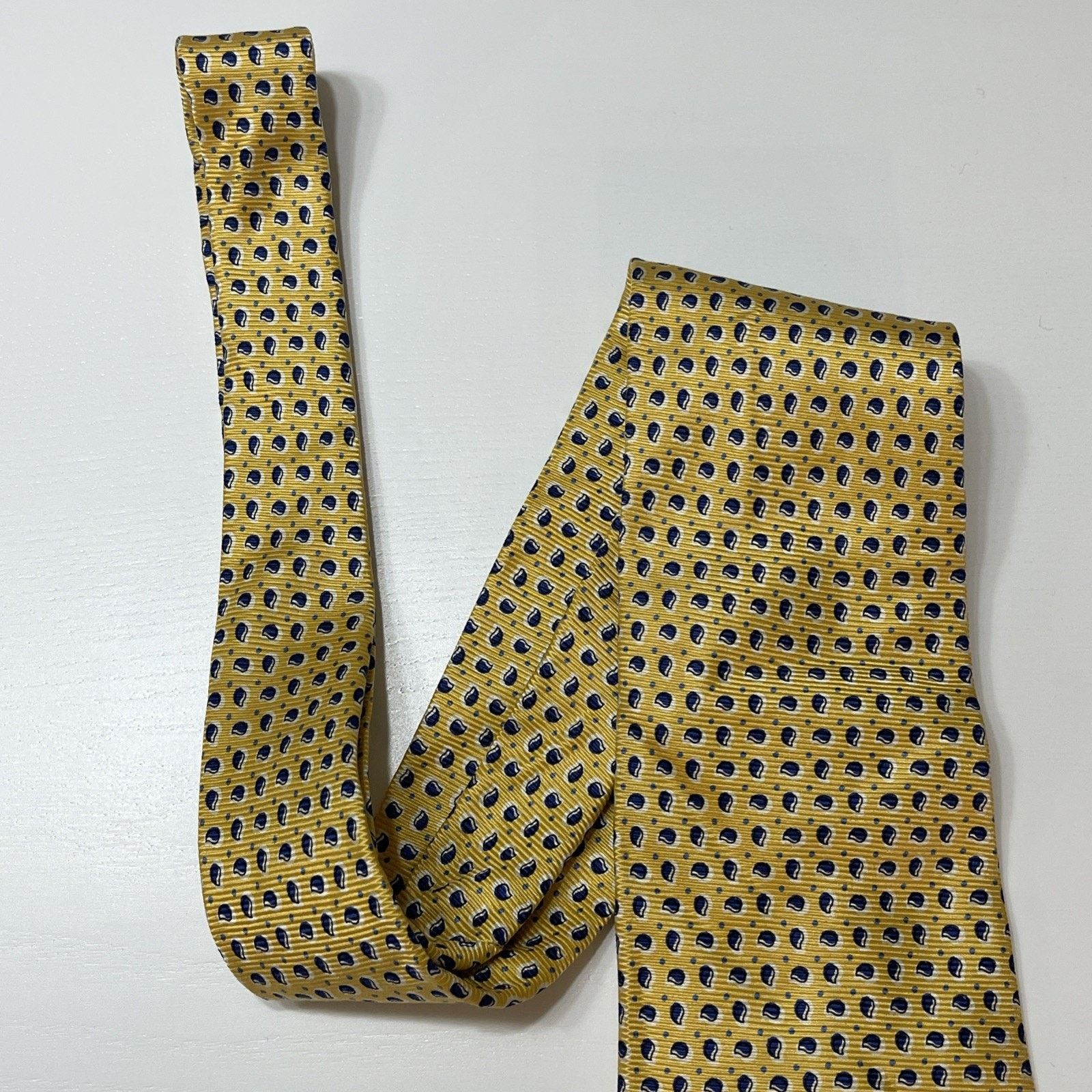 Polo Ralph Lauren Polo Ralph Lauren Men's Silk Tie Yellow Hand Made Vintage Size ONE SIZE - 3 Thumbnail