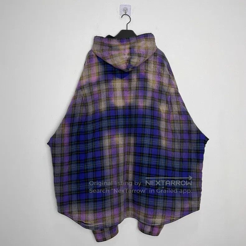 Balenciaga Balenciaga Purple flannel plaid hooded sweatshirt Size US XS / EU 42 / 0 - 2 Thumbnail