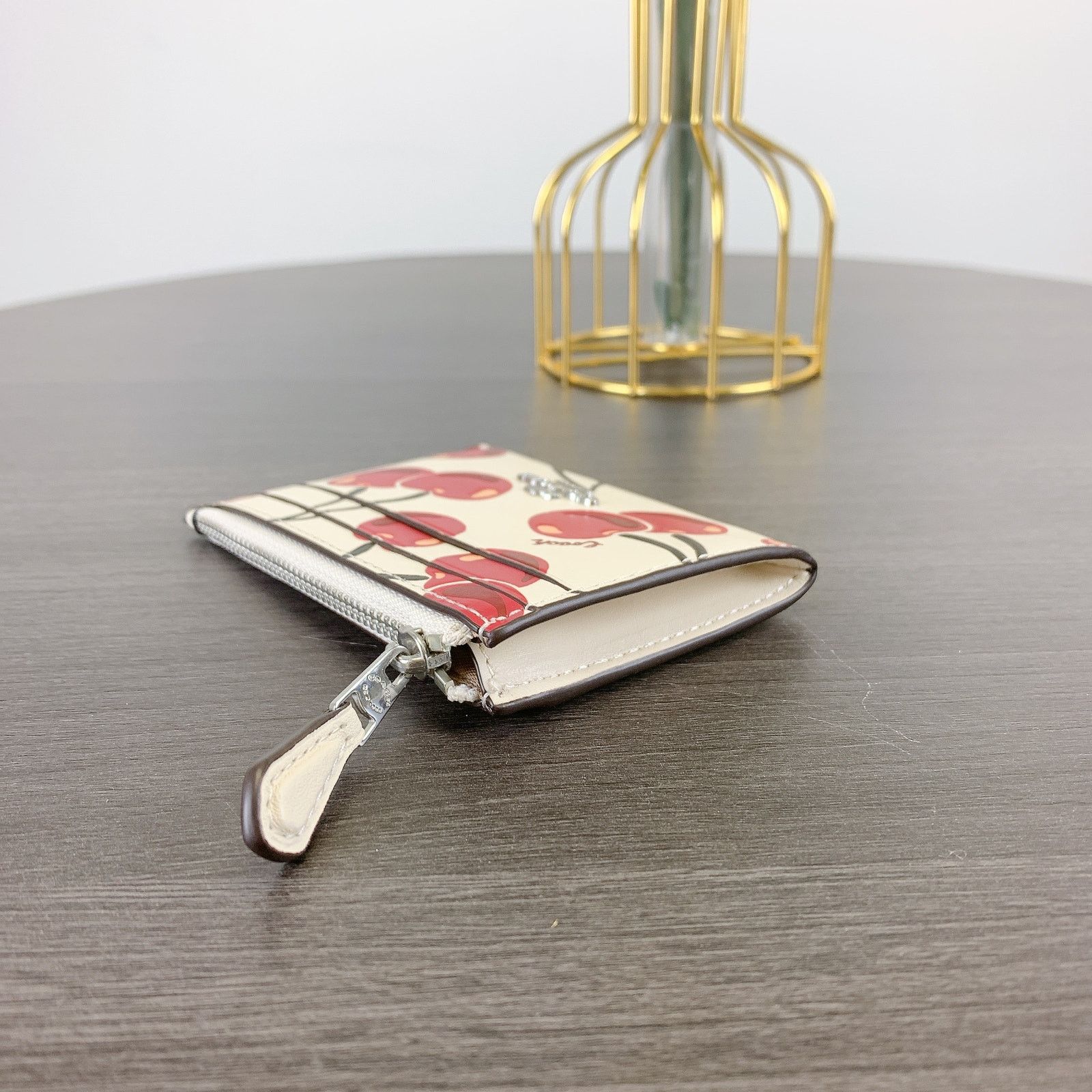 Coach Coach CZ463 Mini Skinny Id Case With Cherry Print Size ONE SIZE - 3 Thumbnail
