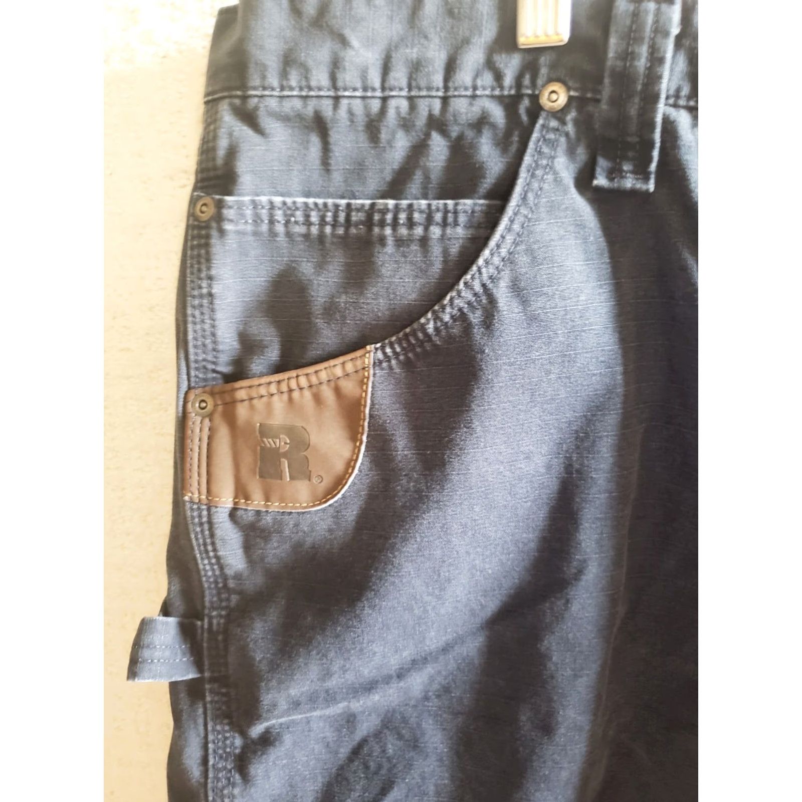 Wrangler Wrangler Riggs Carpenter Shorts Mens Size 46 Bermuda Dark Wash Distressed Navy Blue 80s 90s Work Men's Shorts Size US 30 / EU 46 - 7 Thumbnail