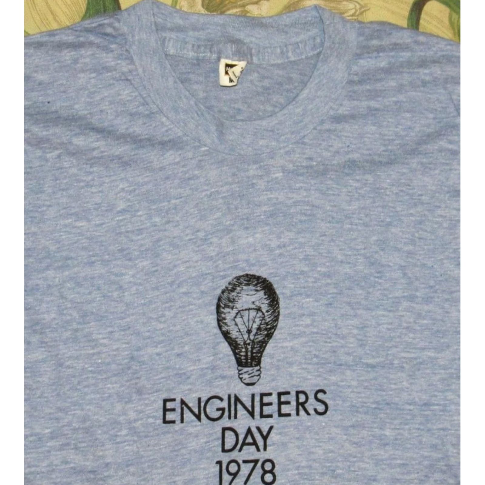 Hanes Vtg 1978 HANES Engineering Day T Shirt Small Mens Blue Hanes Shirt Small 1970s Engineering Day Mens Small Blue Size US S / EU 44-46 / 1 - 2 Thumbnail