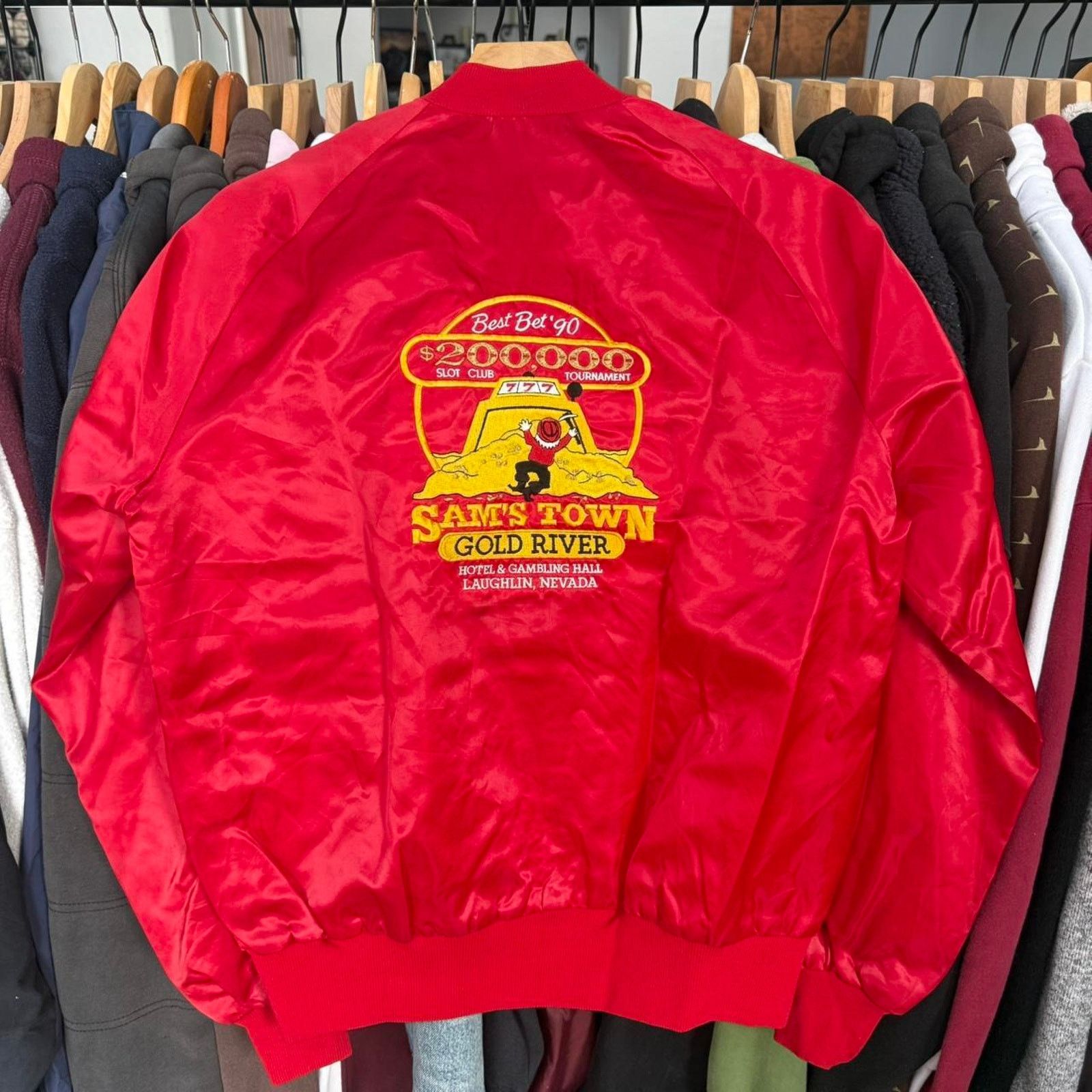 Other Vintage Sams Tower Gold River Gambling Satin Like Bomber Size US M / EU 48-50 / 2 - 1 Thumbnail