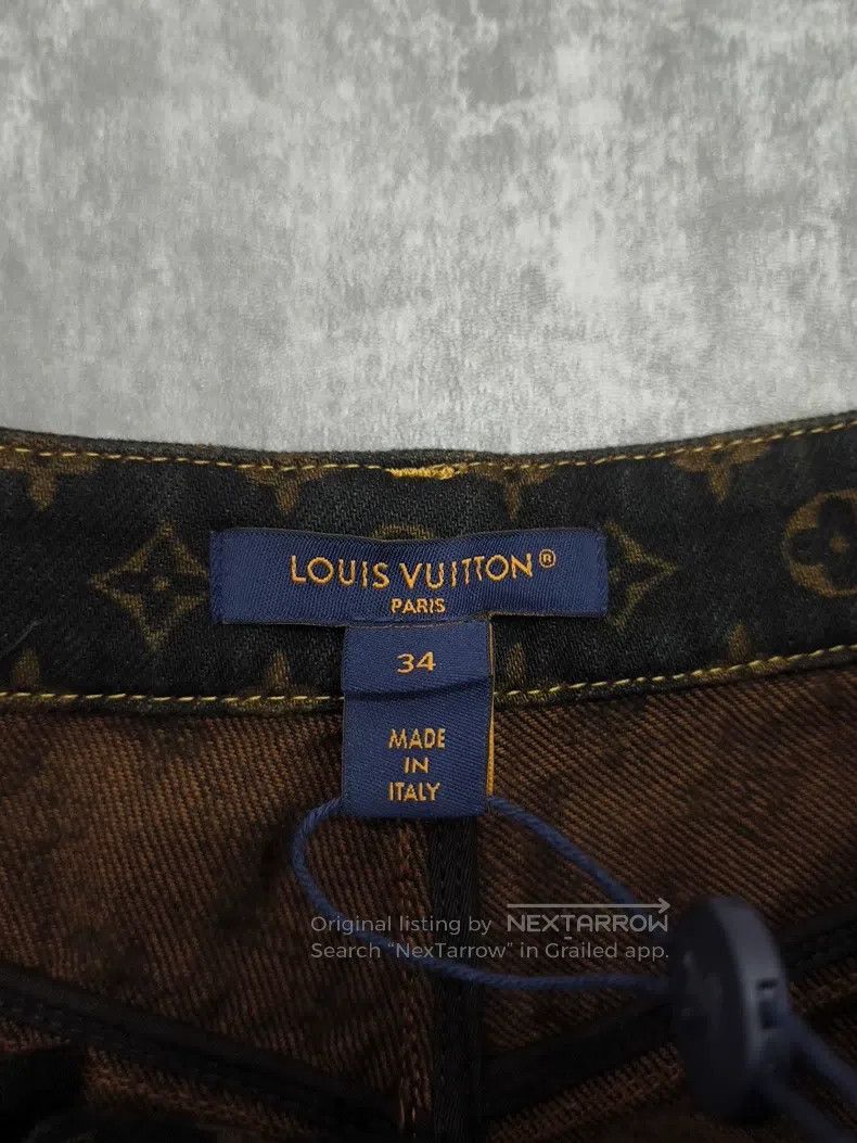 Louis Vuitton Louis Vuitton 25 New Black and Gold Laohua Wide Leg Jeans Size 33" - 5 Thumbnail