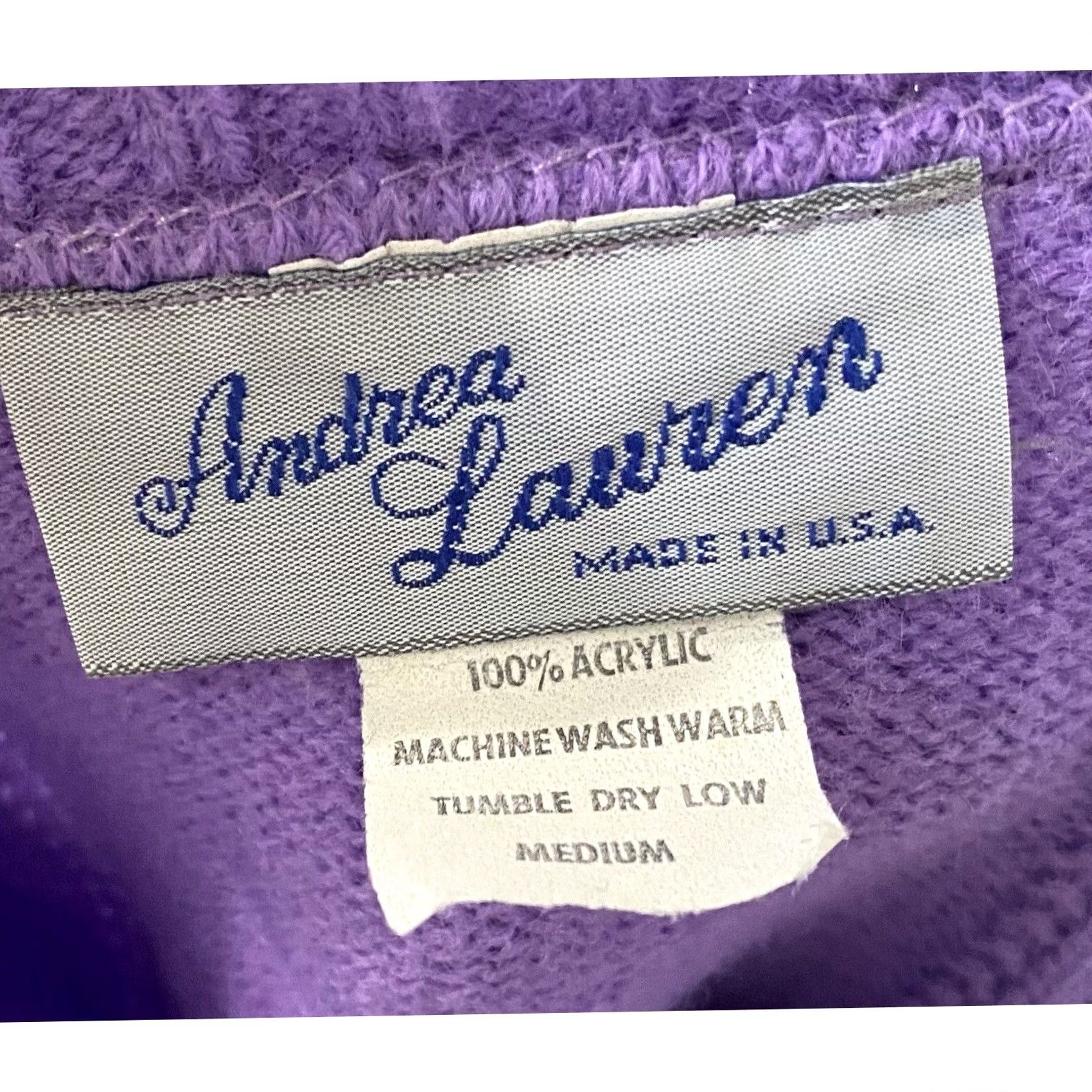 Vintage VINTAGE Andrea Lauren Sleeveless Sweater Pullover Purple Women’s Medium Shirt Size M / US 6-8 / IT 42-44 - 7 Thumbnail