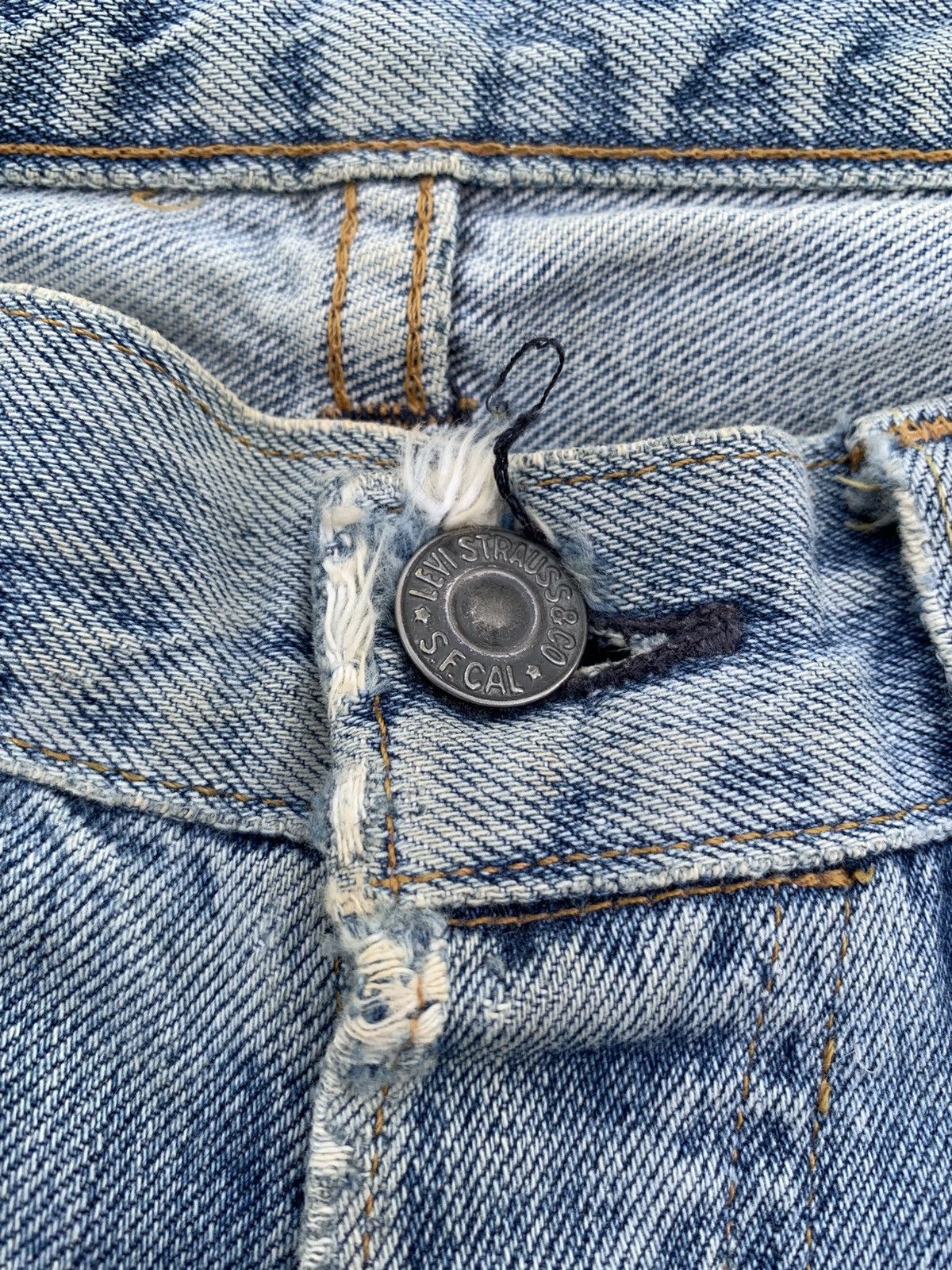 Kapital VINTAGE LEVIS 501XX BIG E SELVEDGE DAMAGE DISTRESSED DENIM Size US 30 / EU 46 - 13 Thumbnail