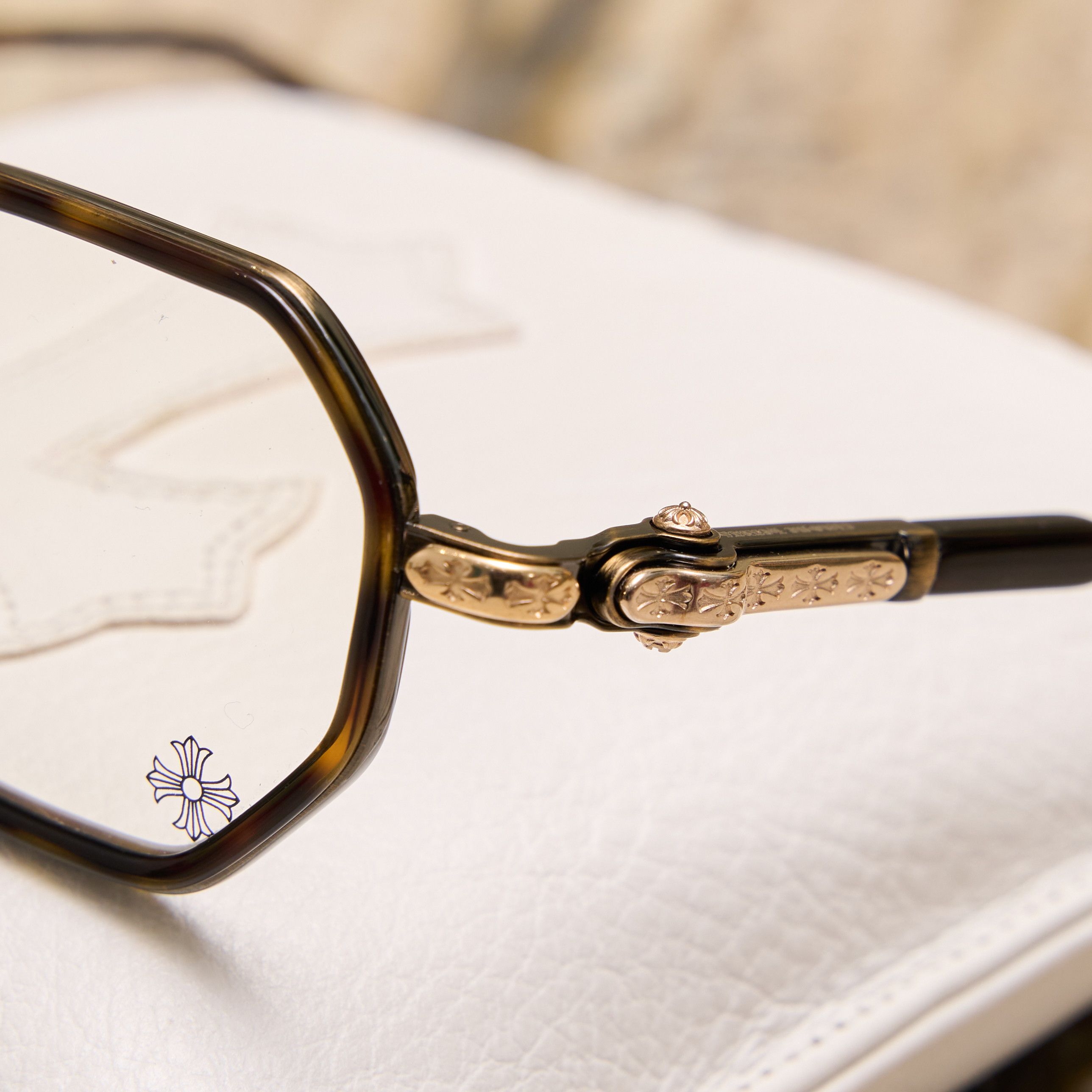 Chrome Hearts CHROME HEARTS TATTERS Dark Tortoise/Antique Gold Size ONE SIZE - 3 Thumbnail