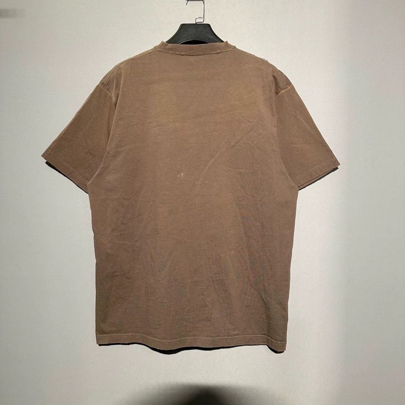 Balenciaga Balenciaga Dark Brown Distressed Chest Logo Short Sleeve Size US XXS / EU 40 - 2 Thumbnail