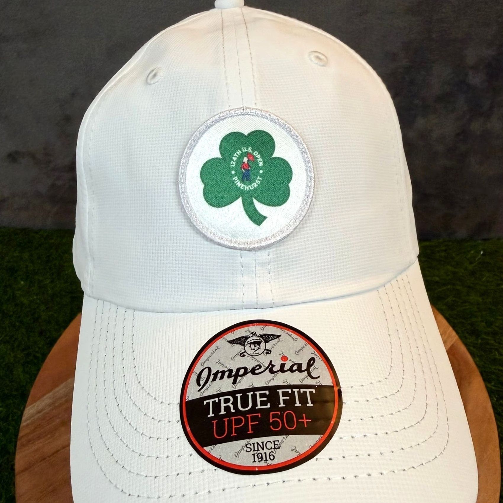 Imperial Imperial Golf Hat Womens UPF 50+ True Fit White Pinehurst 124th US Open Logo Adjustable Lightweight Moisture Wicking Size ONE SIZE - 3 Thumbnail