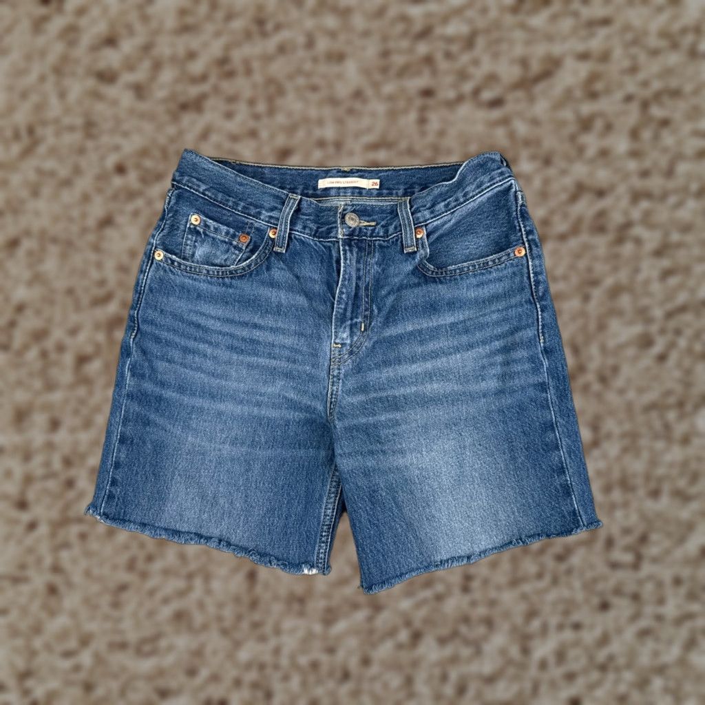 Levi's Levi's Shorts Womens 30 Blue Denim Cut-Off Mid Rise Cotton Blend Medium Wash 30x3 Size 30" / US 8 / IT 44 - 1 Thumbnail
