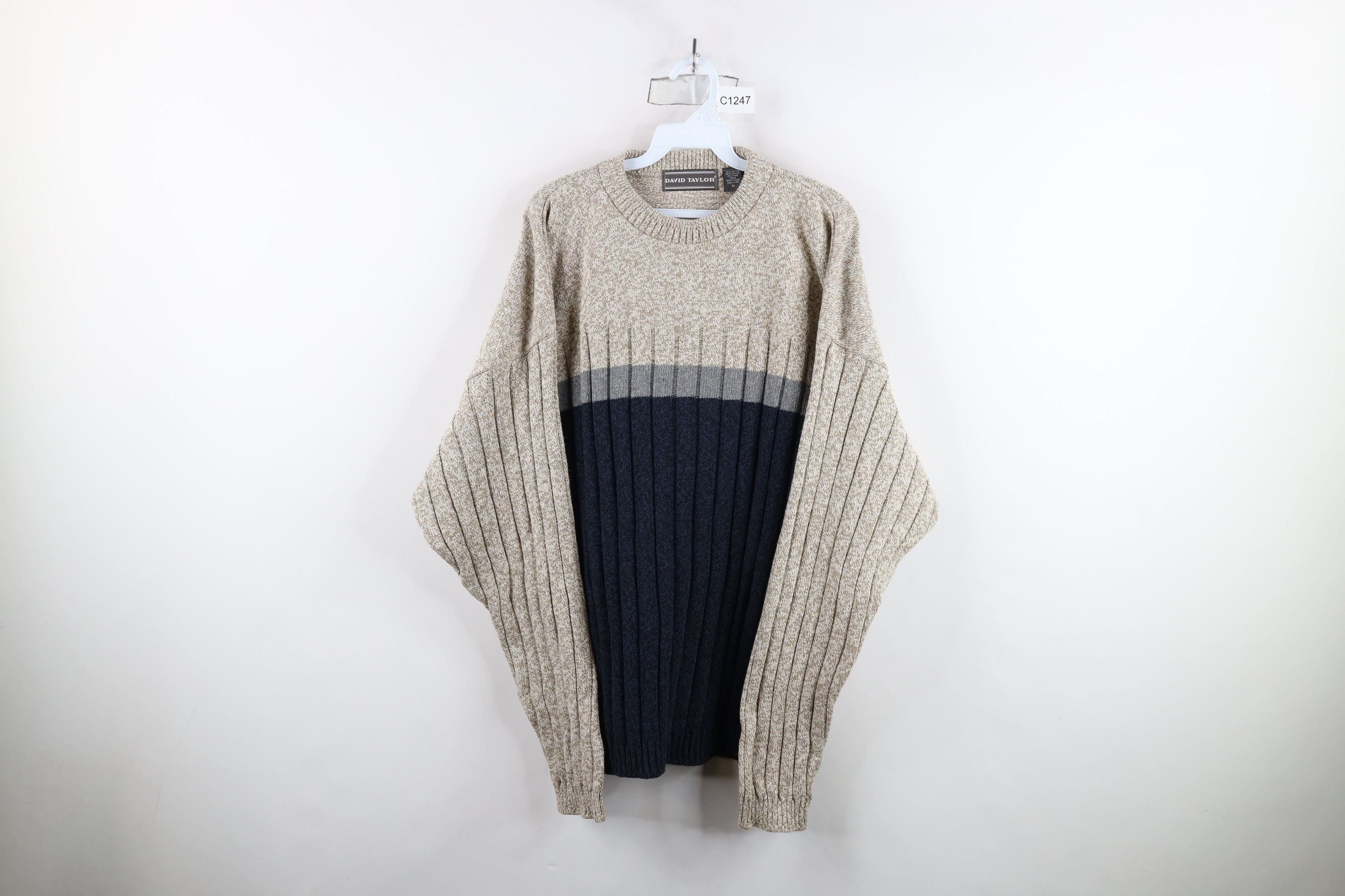 Vintage Vintage 90s Streetwear Hand Framed Knit Crewneck Sweater USA Size US XL / EU 56 / 4 - 1 Thumbnail