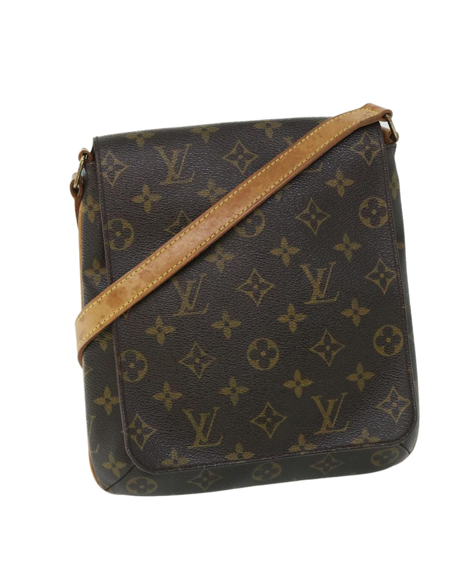 image of Louis Vuitton Brown Canvas Shoulder Bag With Timeless Elegance, Women's