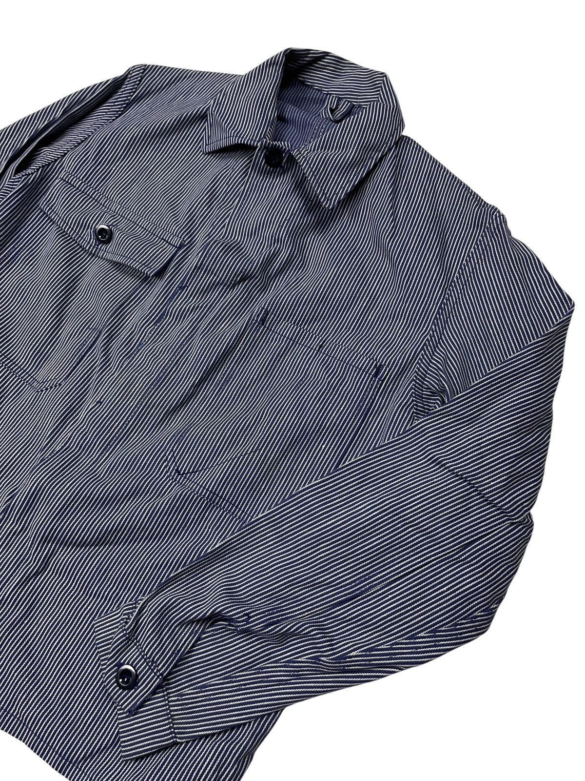Le Laboureur Vintage 60s Sanfor Striped Leber Jacket German Utility Size US S / EU 44-46 / 1 - 4 Thumbnail