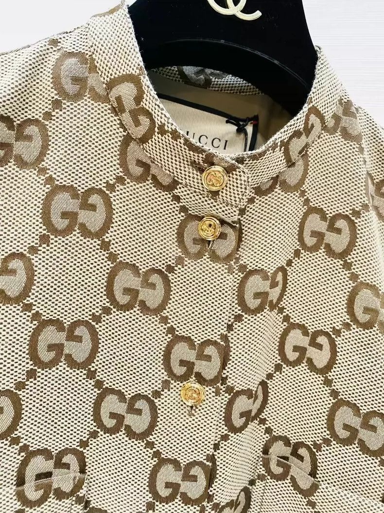 Gucci Gucci Size 38 Full logo canvas shirt jacket 2501-Nextarrow Size US XXS / EU 40 - 4 Thumbnail