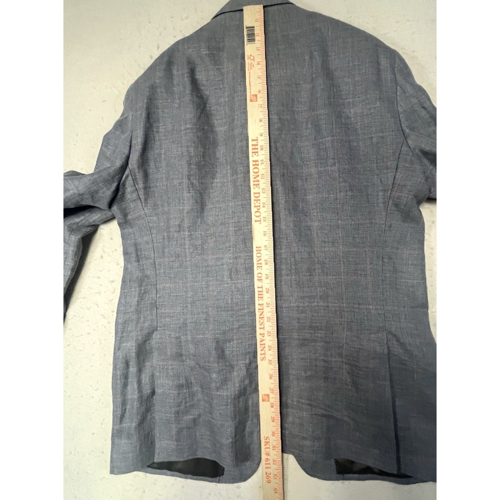 Hart Schaffner Marx Hart Schaffner Marx Gray Blazer Wool Linen Men 46L Union Made Jacket Suit Regular Single-Breasted 1 Piece Chest 46L Classic Business Men Size 46R - 4 Thumbnail
