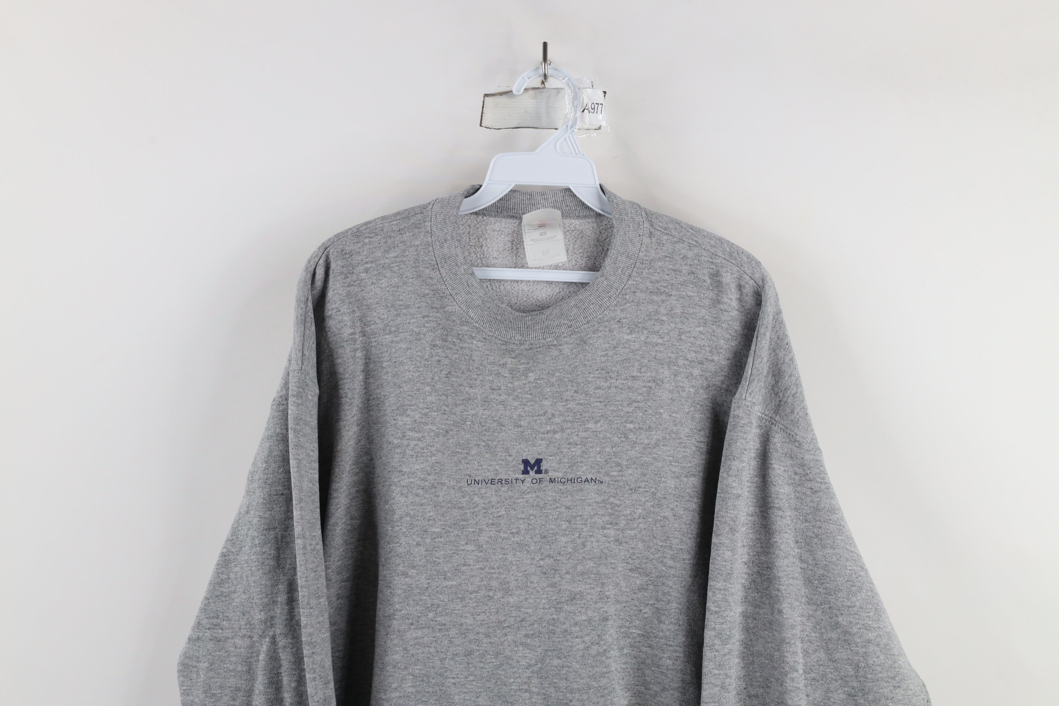 Vintage Vintage 90s Spell Out University of Michigan Sweatshirt Gray Size XL / US 12-14 / IT 48-50 - 2 Thumbnail