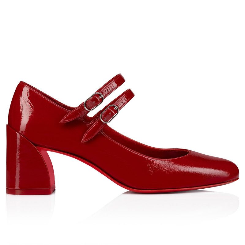 Christian Louboutin os11x0526 Miss Jane Vog Patent Leather Pumps in Red Size US 11 / IT 41 - 1 Thumbnail
