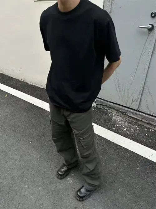 Jean distressed pleated fade grunge cargo pants Size US 32 / EU 48 - 4 Thumbnail