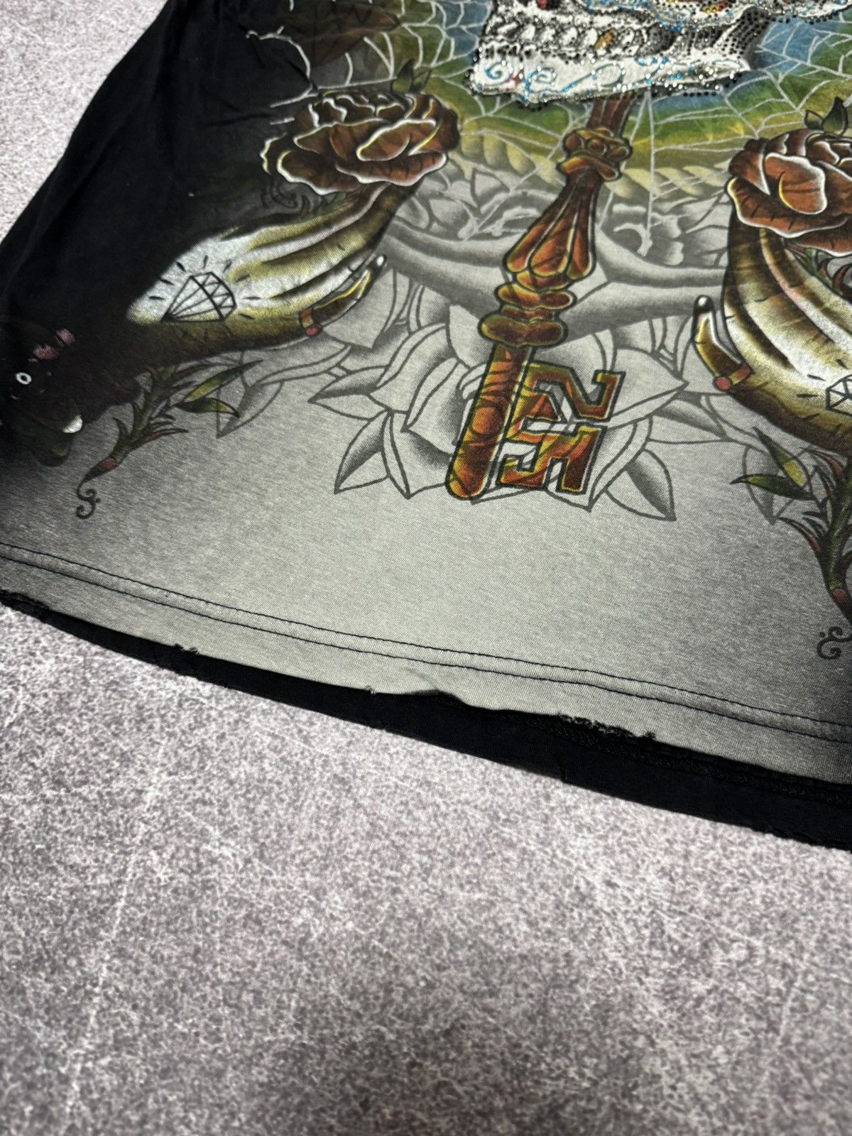 Ed Hardy Vintage Y2K Emperor Elernity Distressed Washed Sull T-Shirt Size US M / EU 48-50 / 2 - 5 Thumbnail