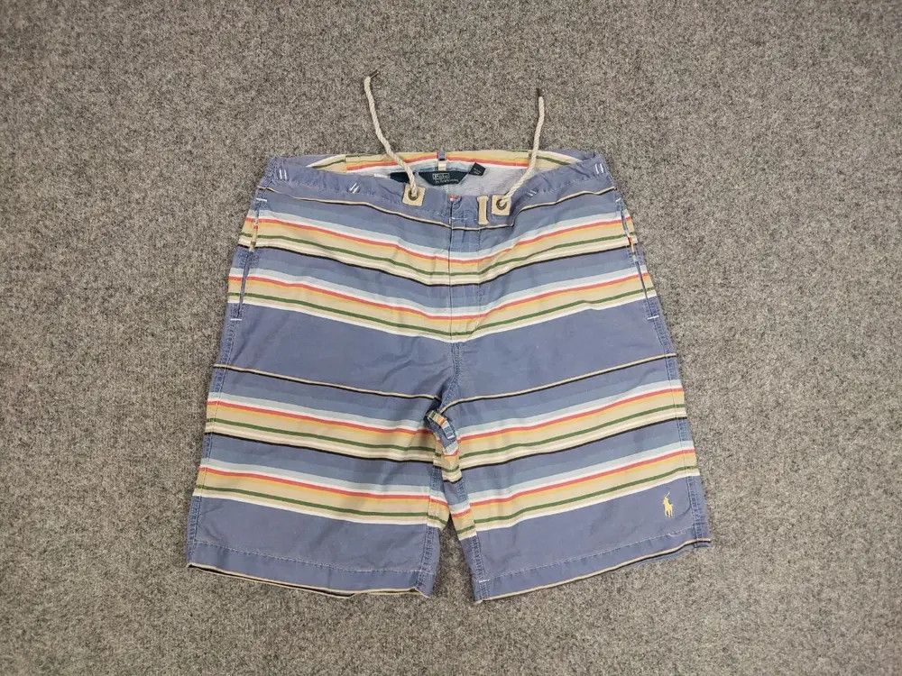 Polo Ralph Lauren Vintage 90's Polo Ralph Lauren Canvas Blue Striped Shorts Size US 36 / EU 52 - 5 Thumbnail