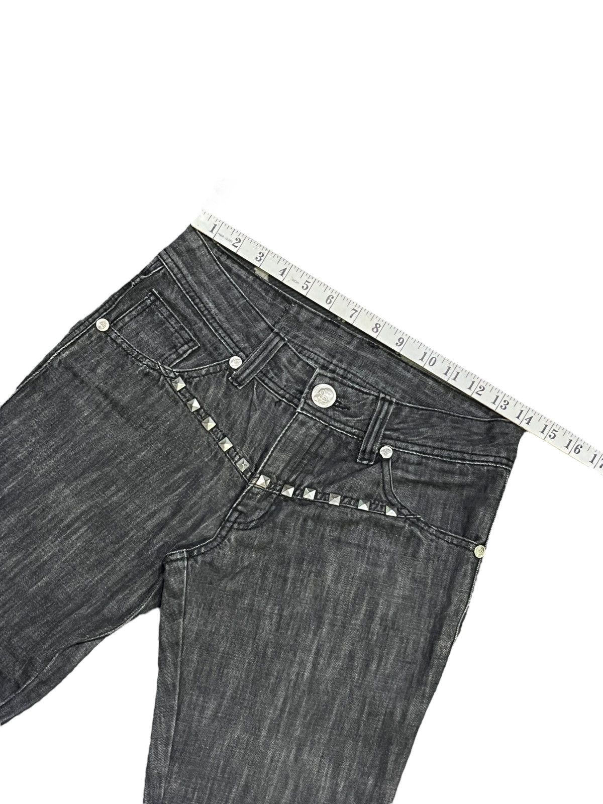 Japanese Brand 🔥Vintage BLACK CASVA BONE PEOPLE Punk Studded Denim Jeans Size US 28 / EU 44 - 12 Thumbnail