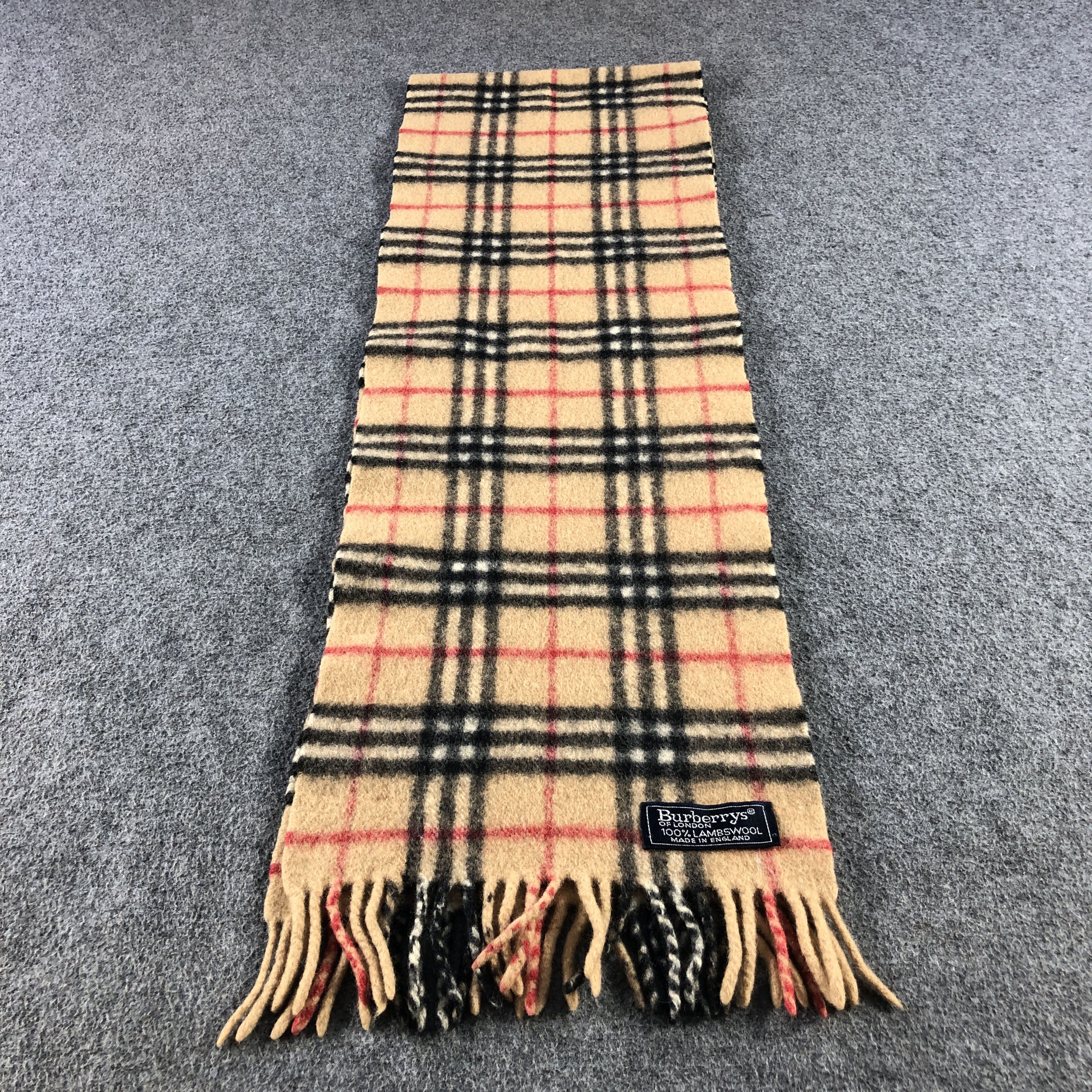Burberry Burberry Tan Nova Check Wool Scarf Muffler V2894 Size ONE SIZE - 2 Thumbnail