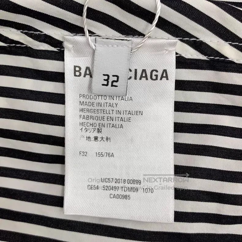 Balenciaga Balenciaga Black Vertical Striped Tie Bow Cotton Long Slee Size 4XL / US 24-26 - 6 Thumbnail