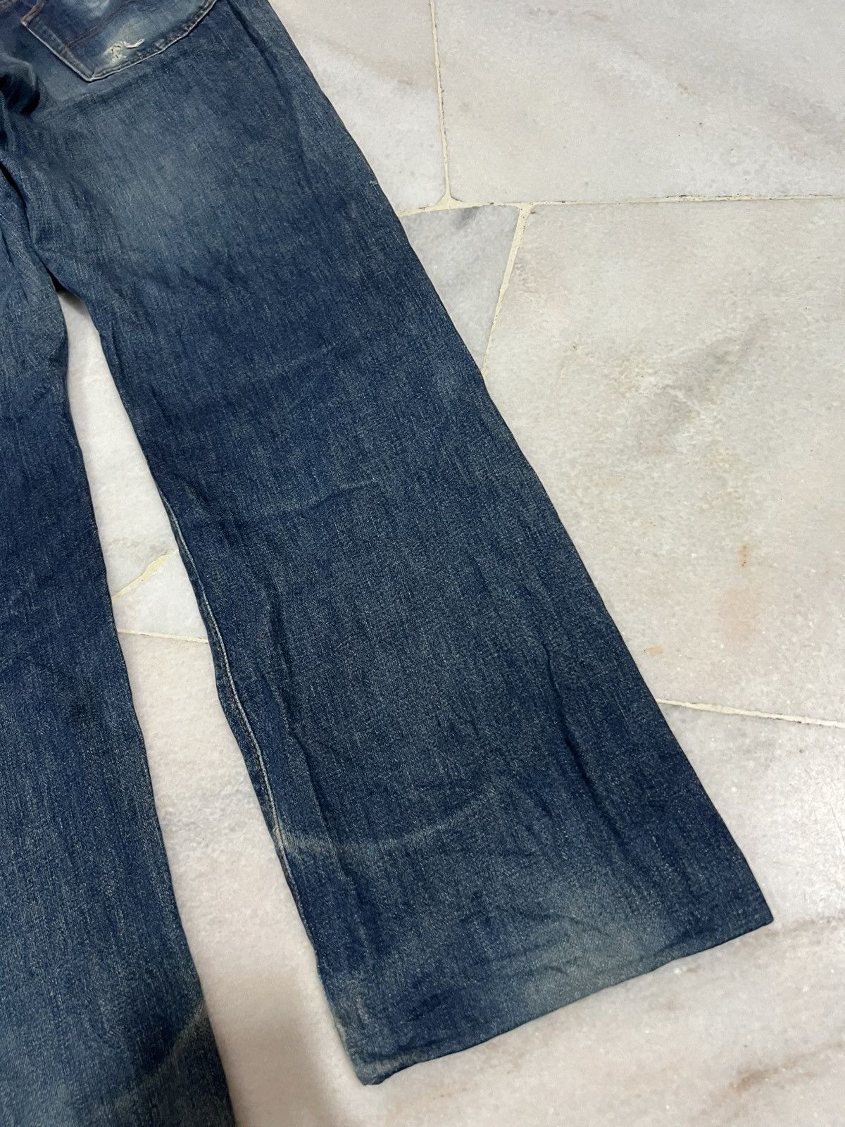 If Six Was Nine × Japanese Brand 💥Baggy💥Vintage Gl Heart Mud Wash Distressed Jeans Japan Size US 31 - 13 Thumbnail