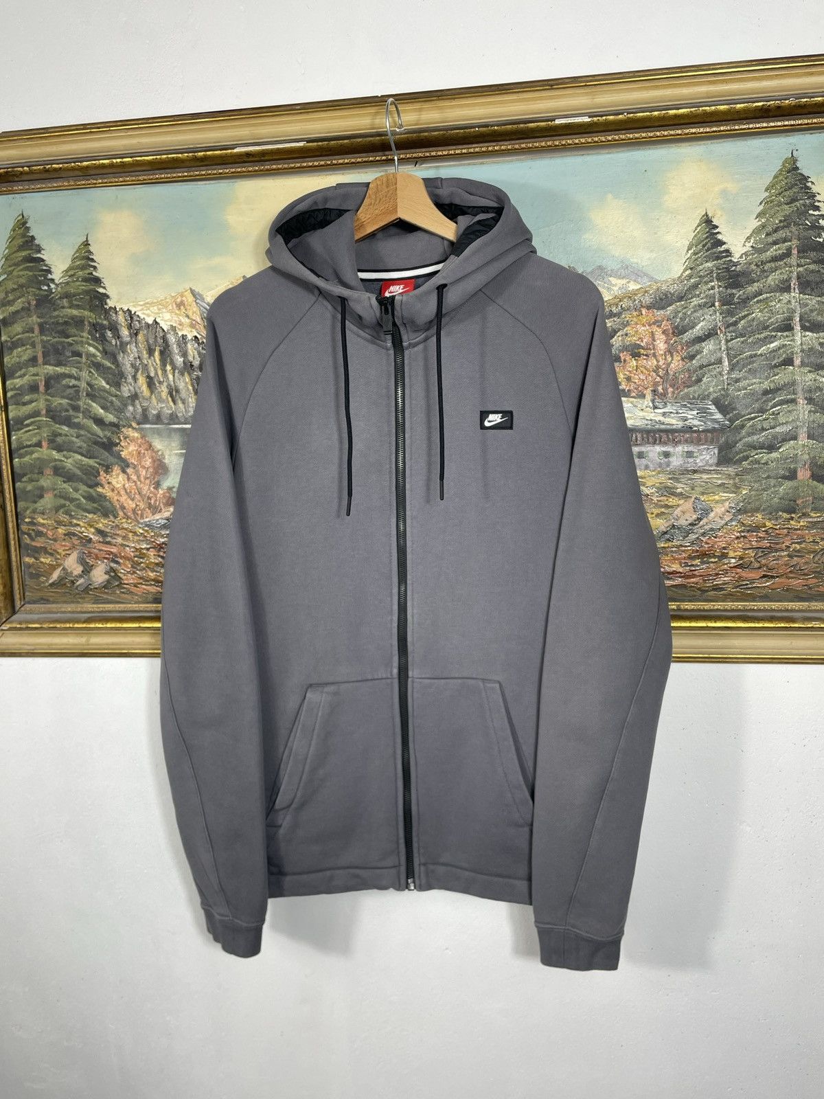 Nike × Vintage Nike gray zip hoodie sweatshirt tech fleece style uk drill Size US M / EU 48-50 / 2 - 2 Thumbnail