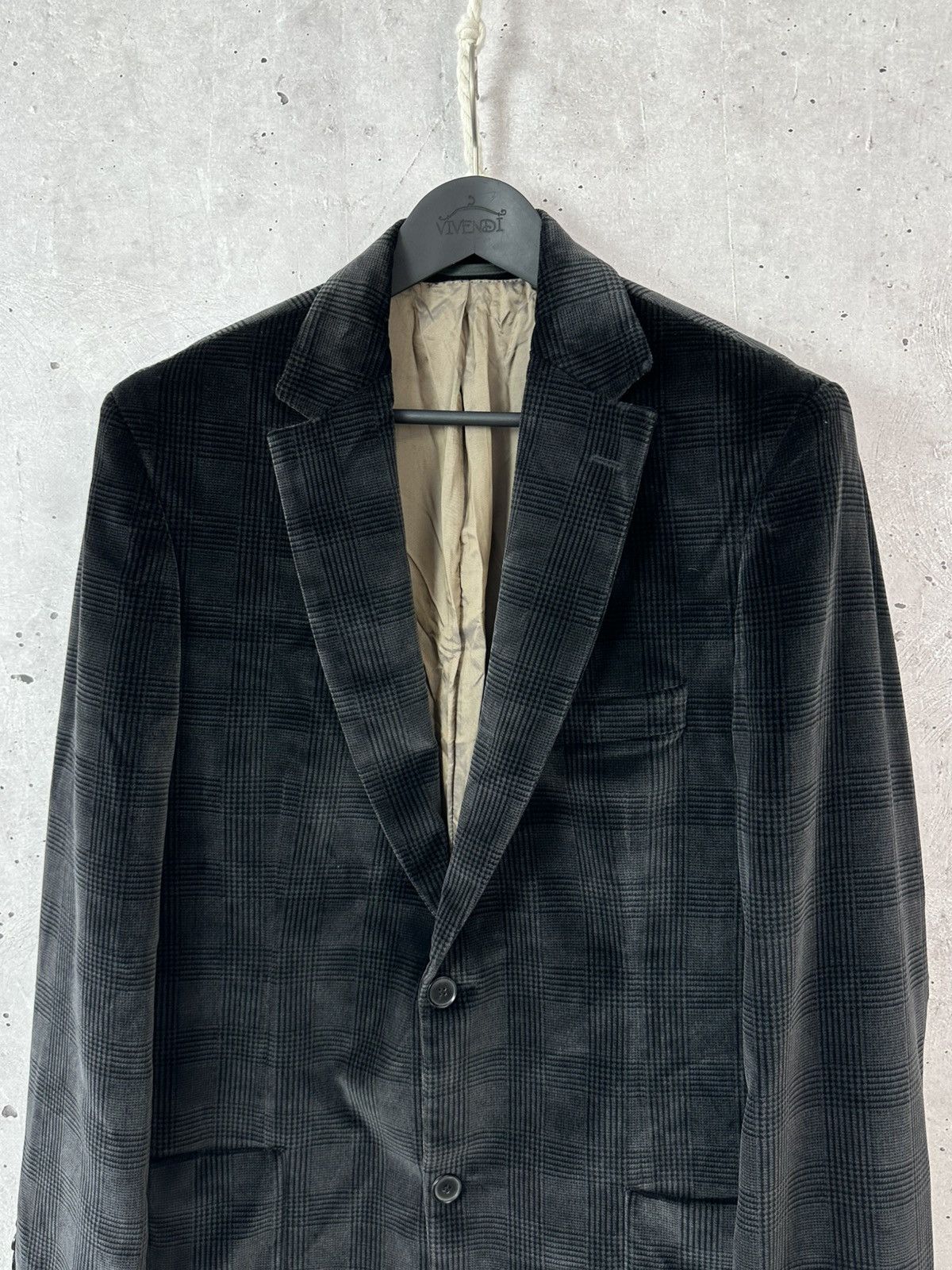 Hugo Boss Vintage Hugo Boss Monsieur 90s Check Brown Velour Blazer Size US L / EU 52-54 / 3 - 2 Thumbnail