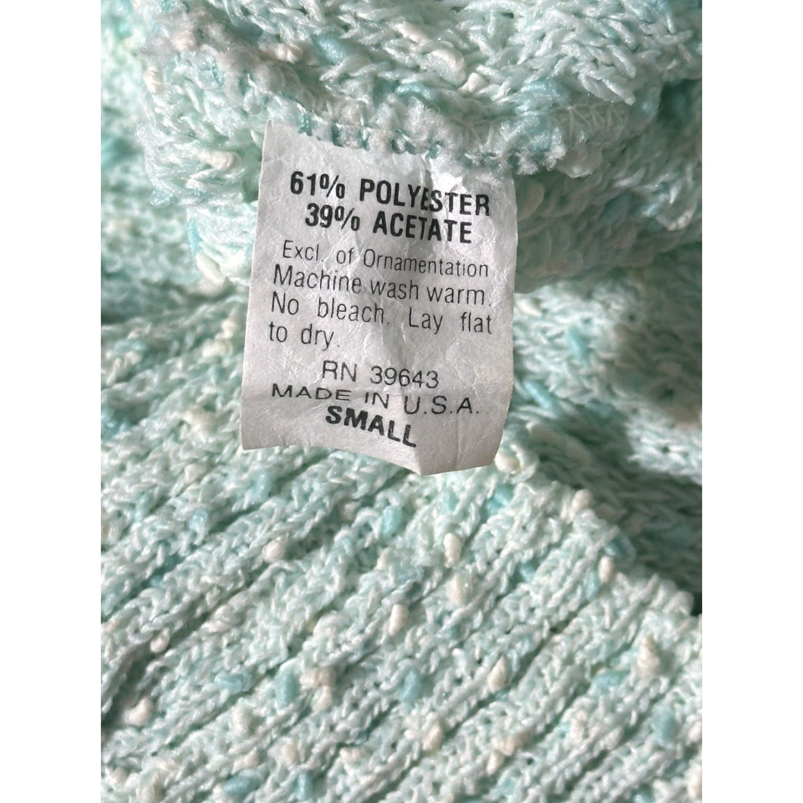Vintage VINTAGE 1980s Popcorn Sweater Womens Small Grandma Soft Girl Mermaid Pastel Green Retro Secretary/Geek S Size S / US 4 / IT 40 - 6 Thumbnail