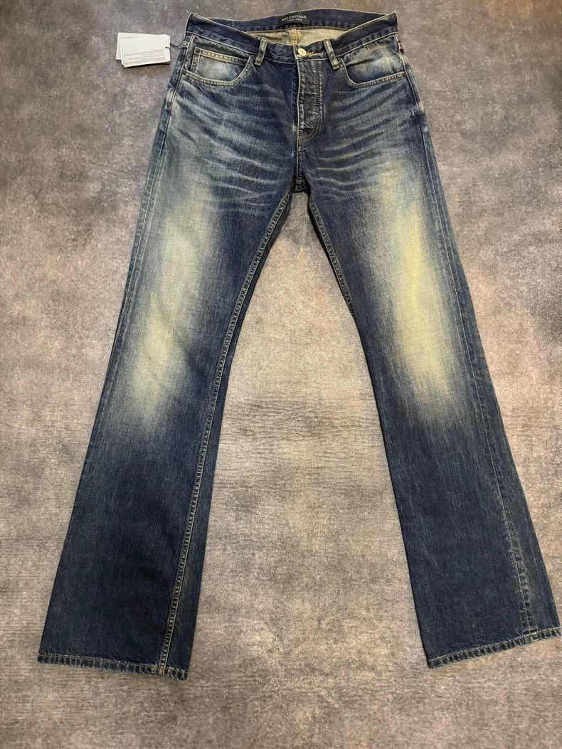 Balenciaga Balenciaga size S Color matching low waist straight jeans Size US 27 - 1 Thumbnail