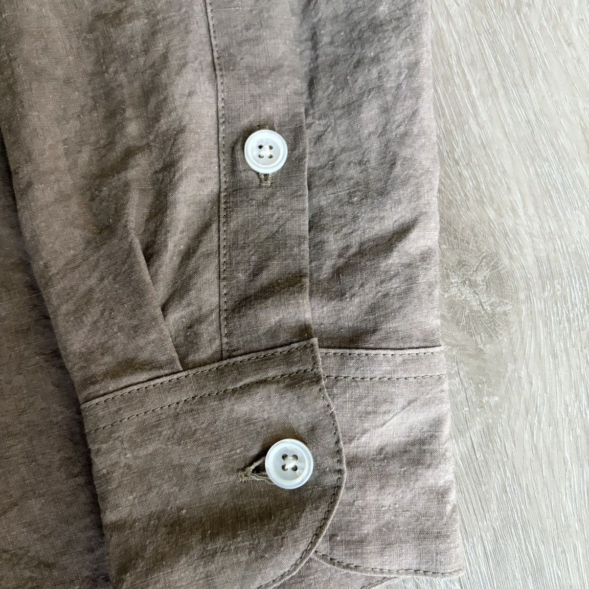 New Evan Kinori Flat Hem Shirt Mens Xs Hemp Japan 2026 in Beige, Men's — image 5 of 6